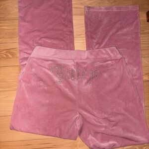 Juicy Couture Kids Pink Velour Joggers